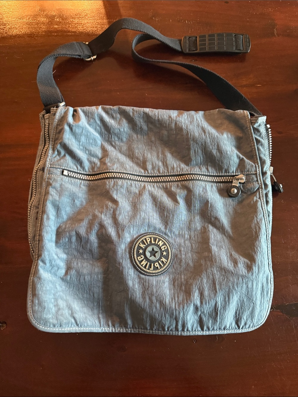 Kipling Slate Gray Nylon Messenger Crossbody